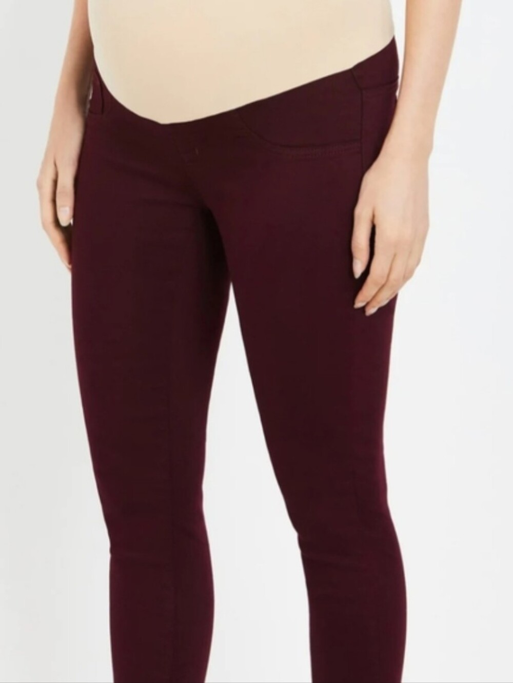 Maternity Burgundy Skinny Jeans